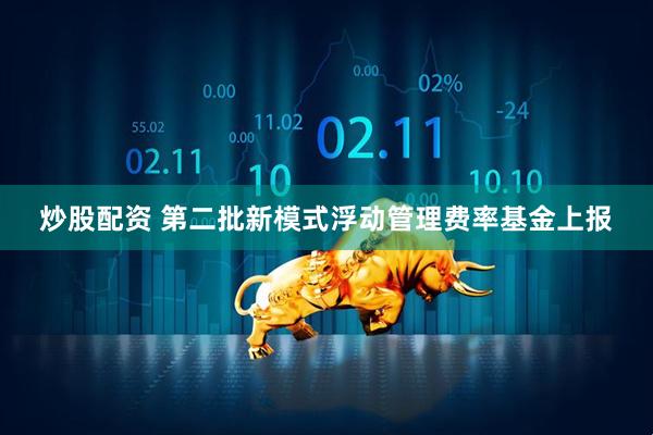 炒股配资 第二批新模式浮动管理费率基金上报